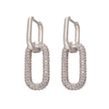 Double Link Hoop Earrings — Silver, White Diamond by Seeyoura