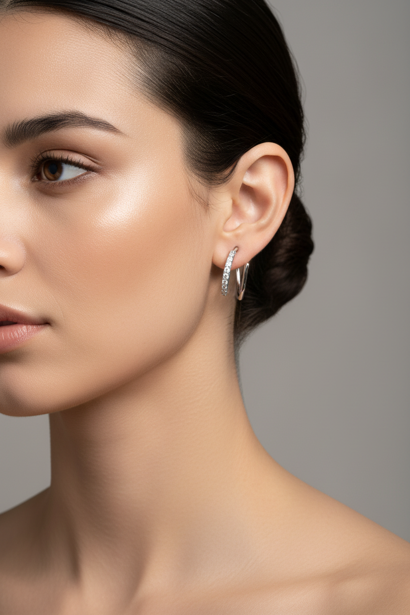 Double Loop Huggie Hoop Earrings by Seeyoura