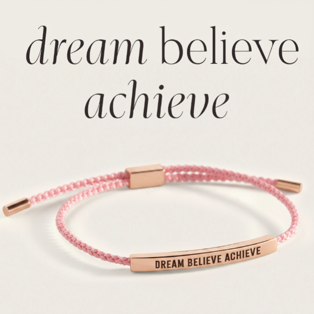 Dream Believe Achieve Inspire Bracelet in Lemon Yellow, 18-k-rose-gold-plated by Seeyoura