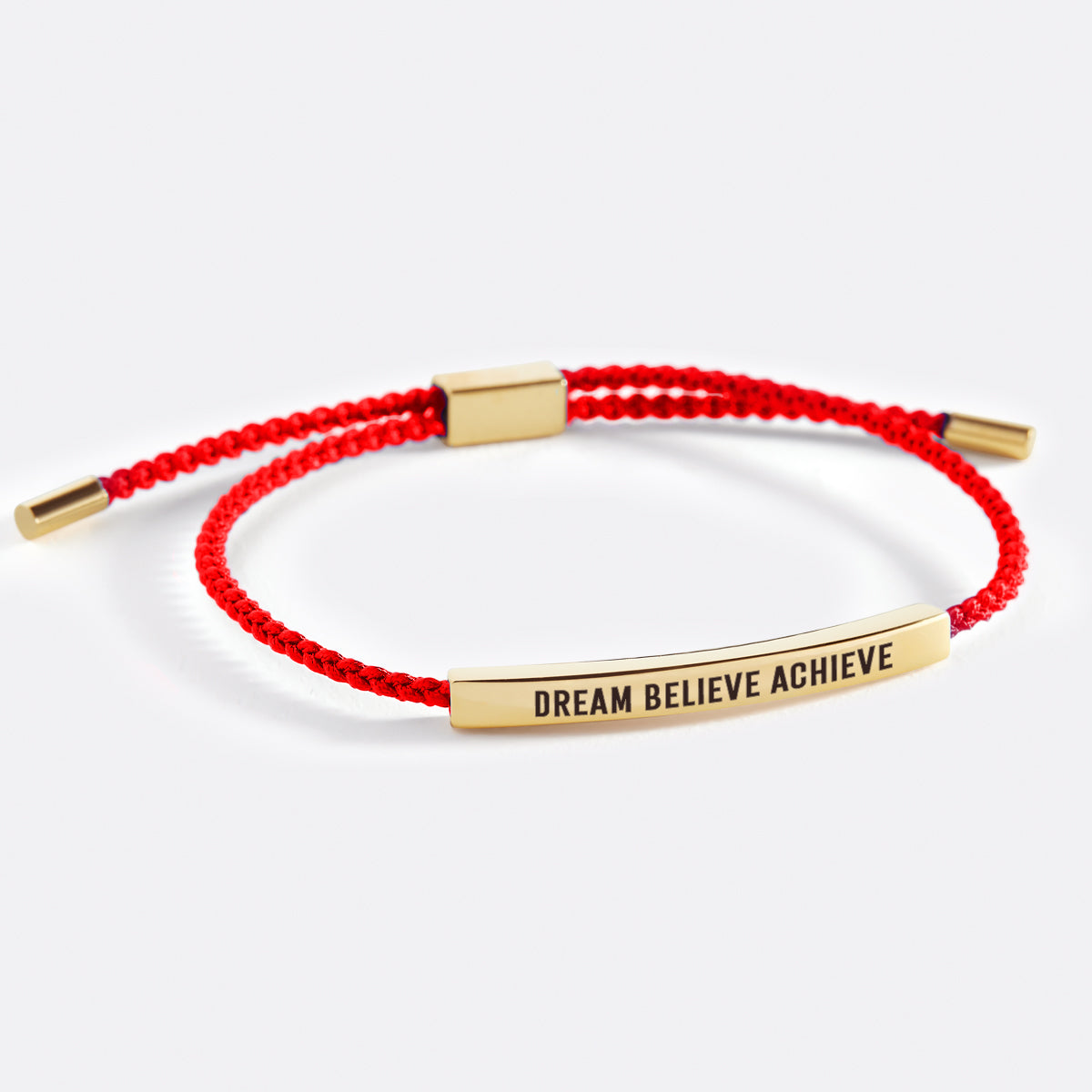 Dream Believe Achieve Inspire Bracelet in Lucky Red, gold by Seeyoura