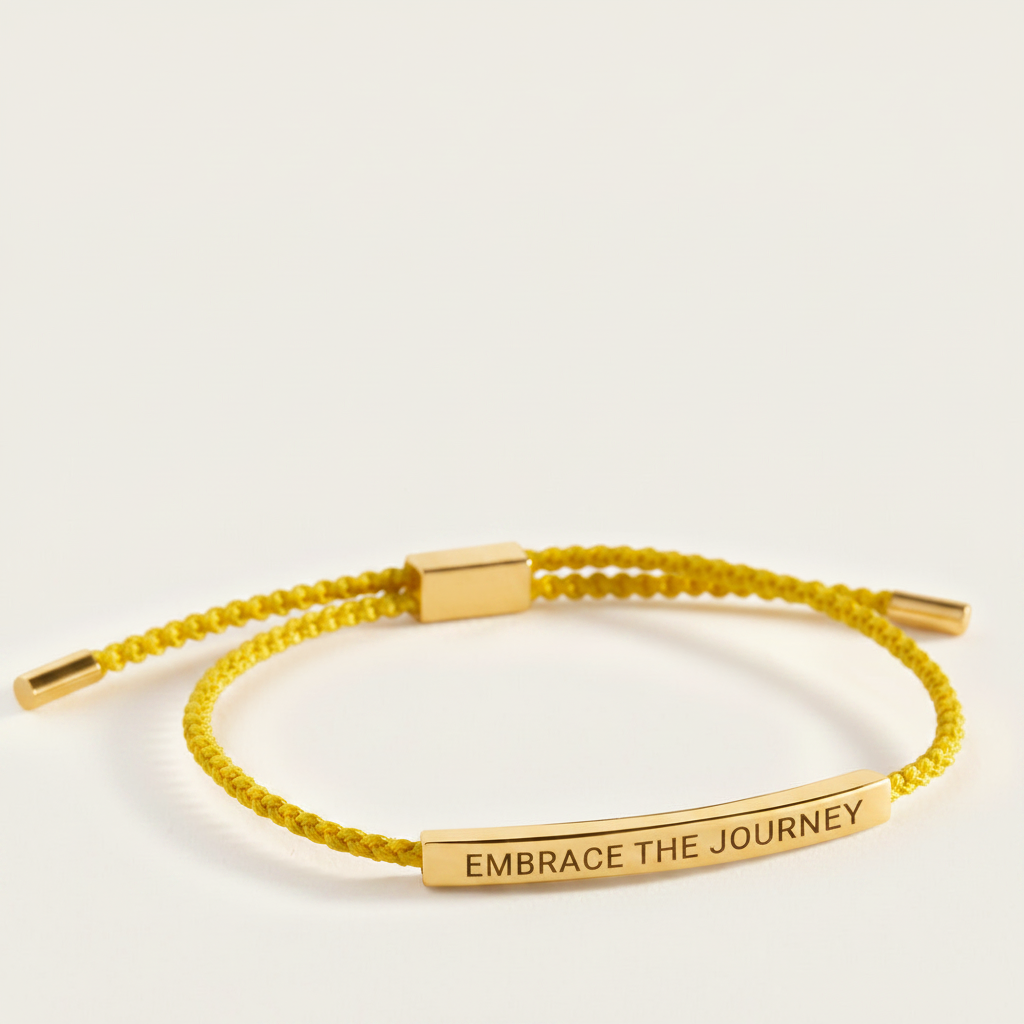 Embrace the Journey Inspire Bracelet in Lemon Yellow, 18-k-rose-gold-plated by Seeyoura