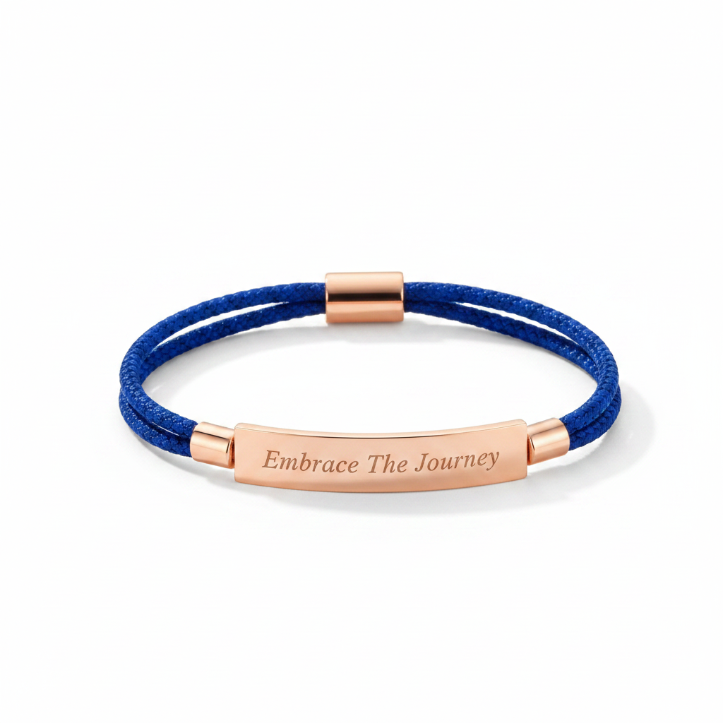 Embrace the Journey Inspire Bracelet in Royal Blue, 18-k-rose-gold-plated by Seeyoura