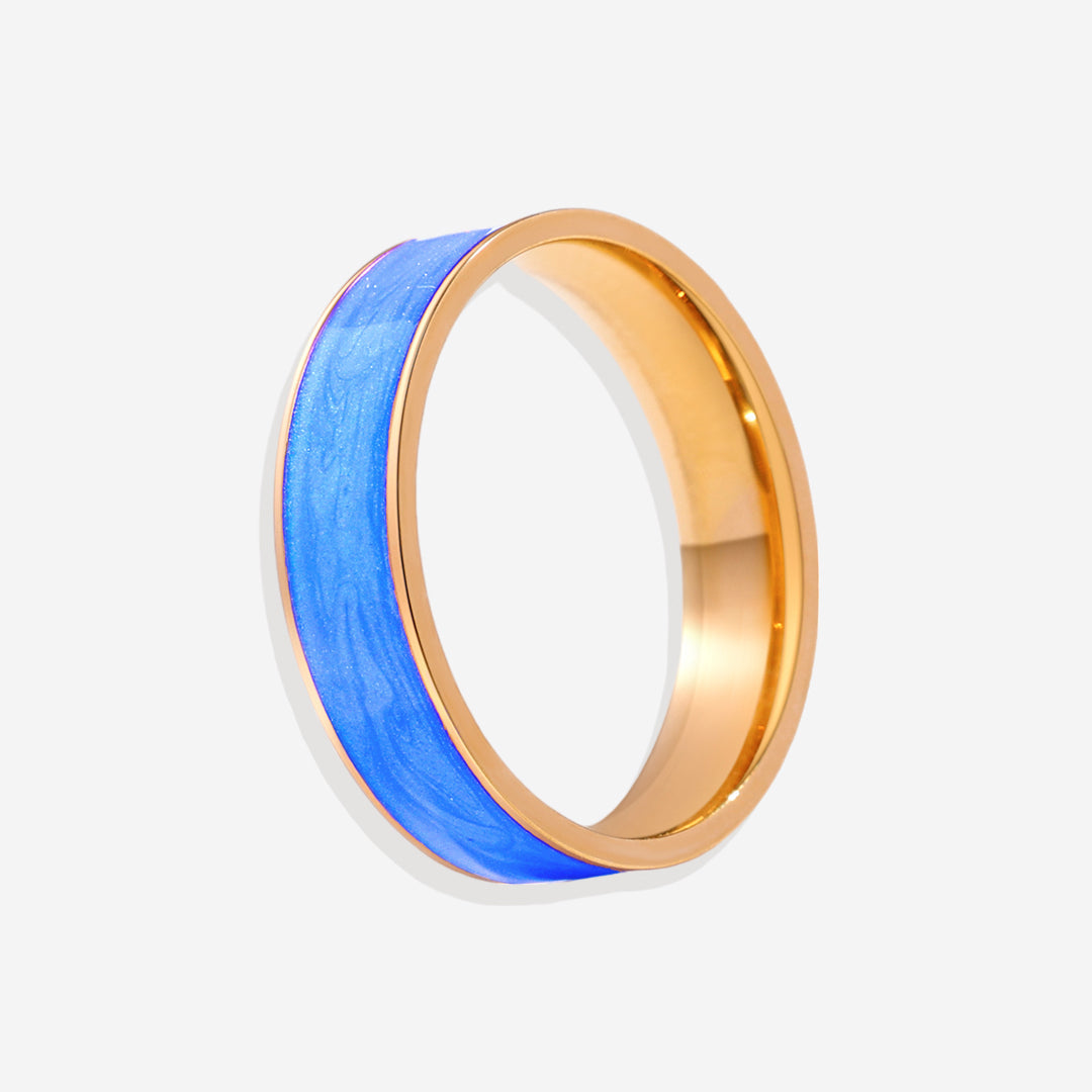 Enamel Band Ring in blue by Seeyoura