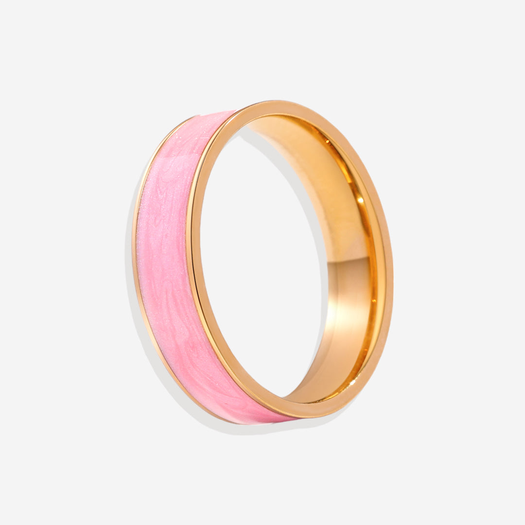 Enamel Band Ring in pink-pink by Seeyoura