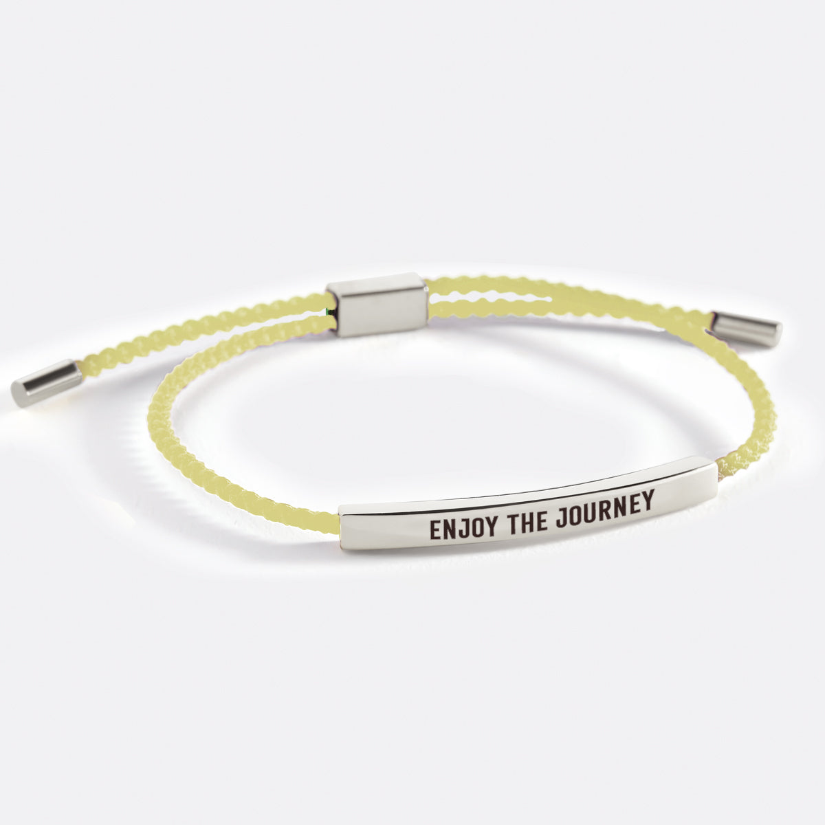 Enjoy The Journey Inspire Bracelet in Lemon Yellow, silver by Seeyoura