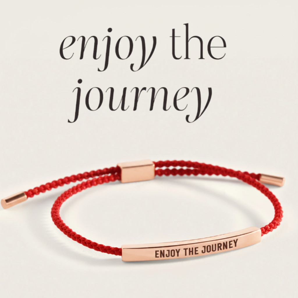 Enjoy The Journey Inspire Bracelet in Lucky Red, rose-gold by Seeyoura