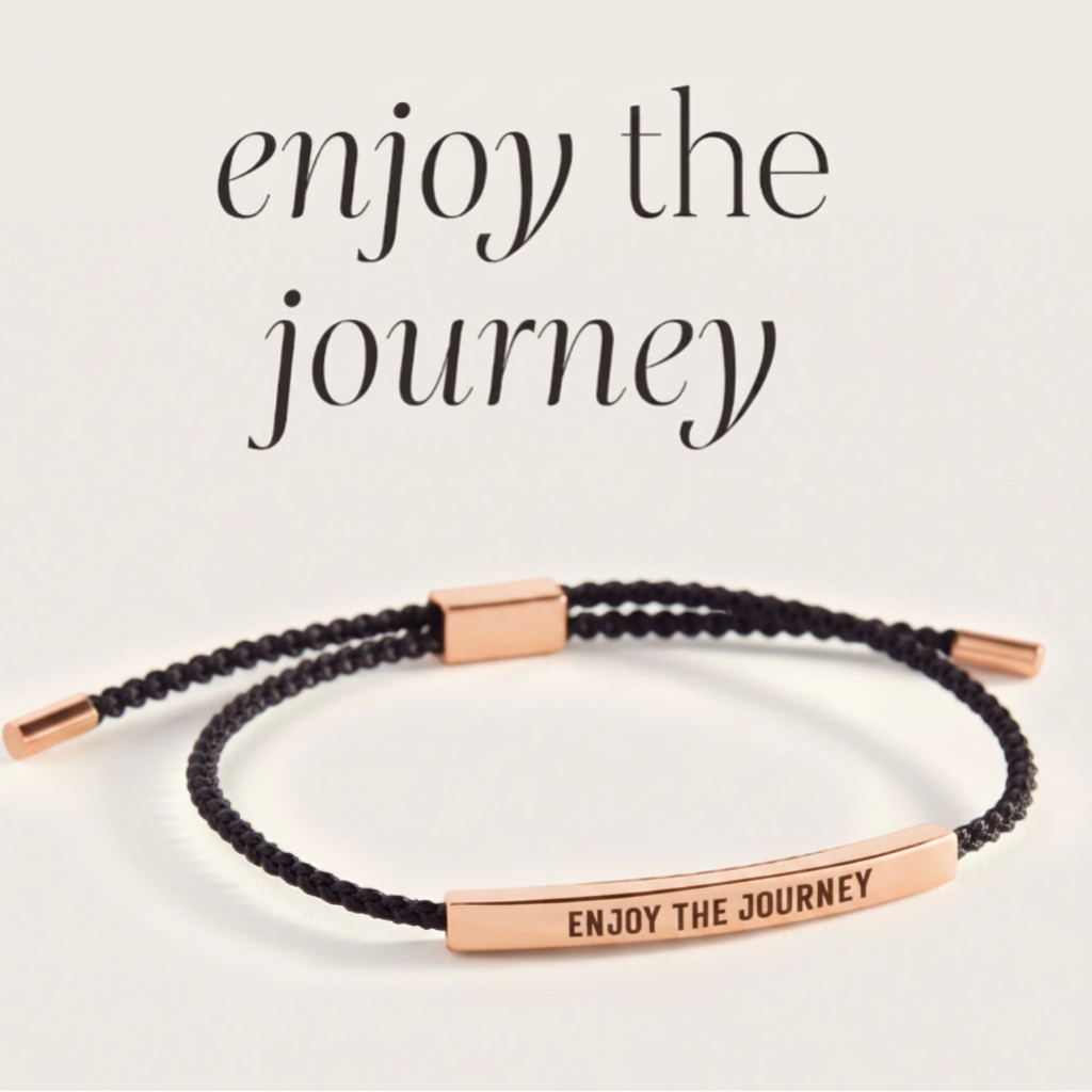 Enjoy The Journey Inspire Bracelet in Midnight Black, rose-gold by Seeyoura