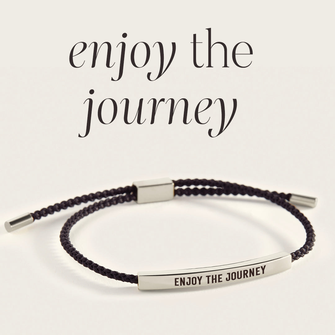 Enjoy The Journey Inspire Bracelet in Midnight Black, silver by Seeyoura