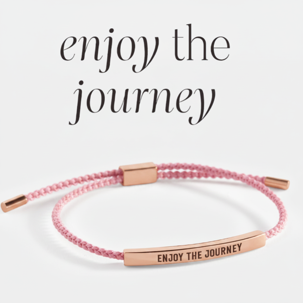 Enjoy The Journey Inspire Bracelet in Pink, rose-gold by Seeyoura
