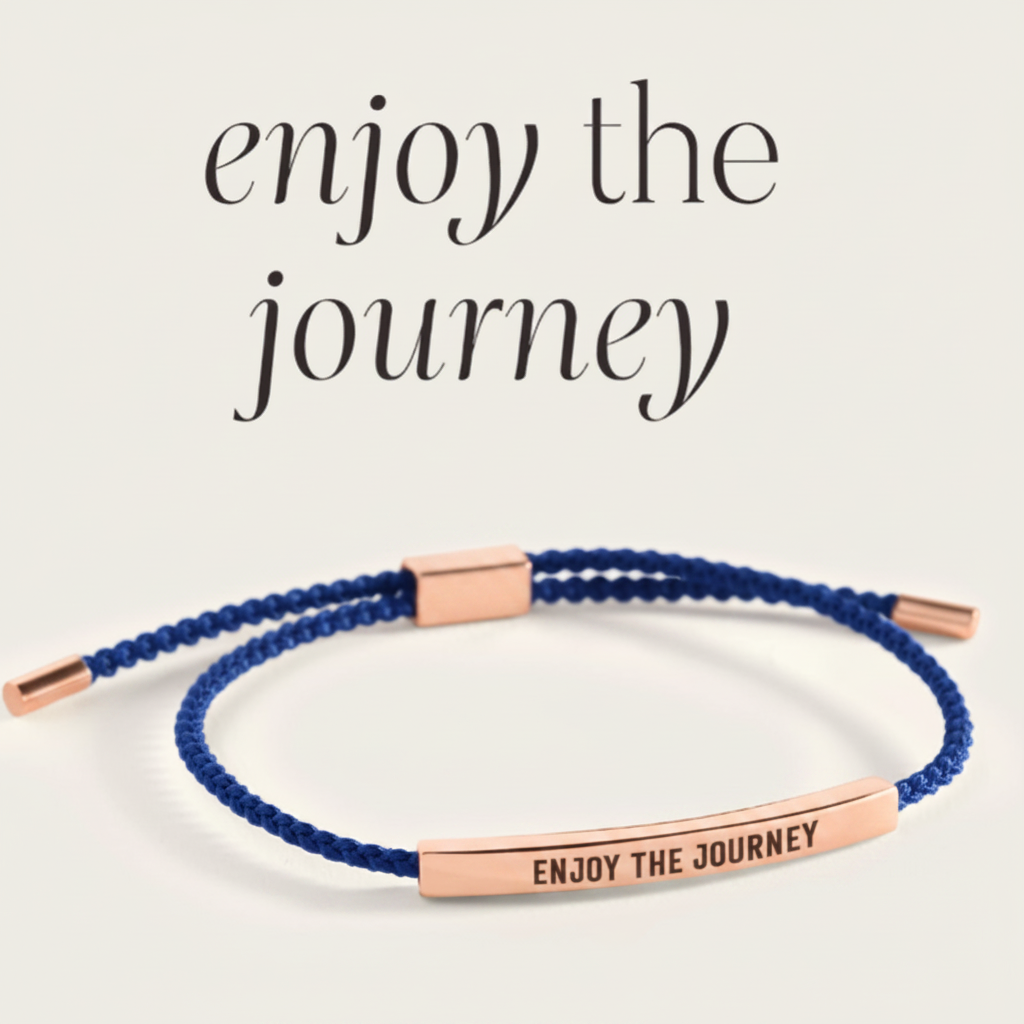 Enjoy The Journey Inspire Bracelet in Royal Blue, rose-gold by Seeyoura