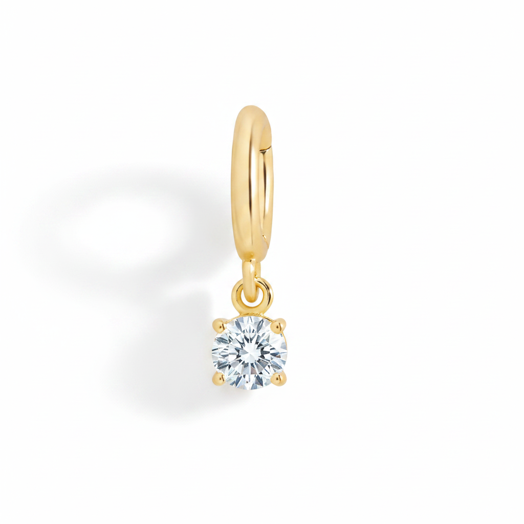 Essential 4mm Birthstone Charm in diamond-april, 18k Gold Over Sterling Silver by Seeyoura