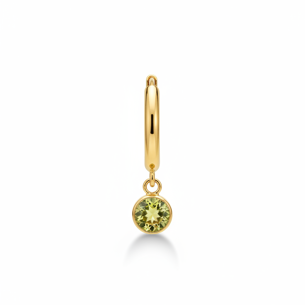 Essential 4mm Birthstone Charm in peridot-august, 18k Gold Over Sterling Silver by Seeyoura