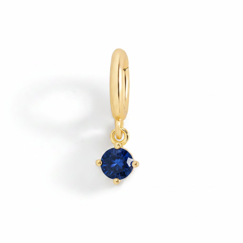 Essential 4mm Birthstone Charm in sapphire-september, 18k Gold Over Sterling Silver by Seeyoura