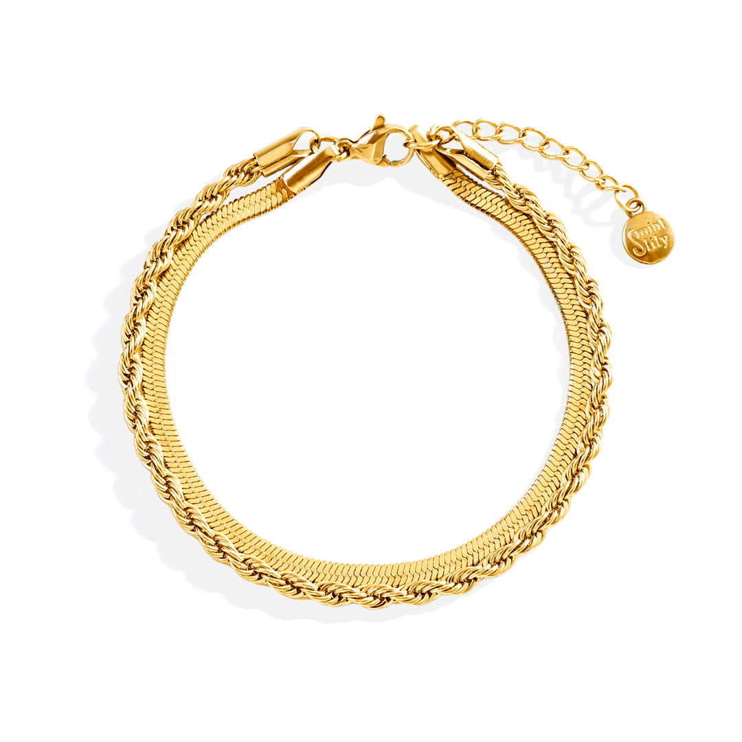 Essential Layered Bracelet in gold by Seeyoura