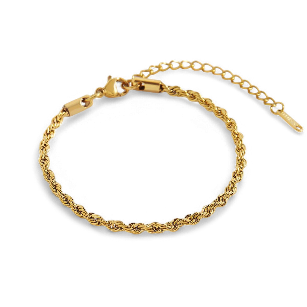 Essential Rope Chain Bracelet in 6" + 2", gold by Seeyoura
