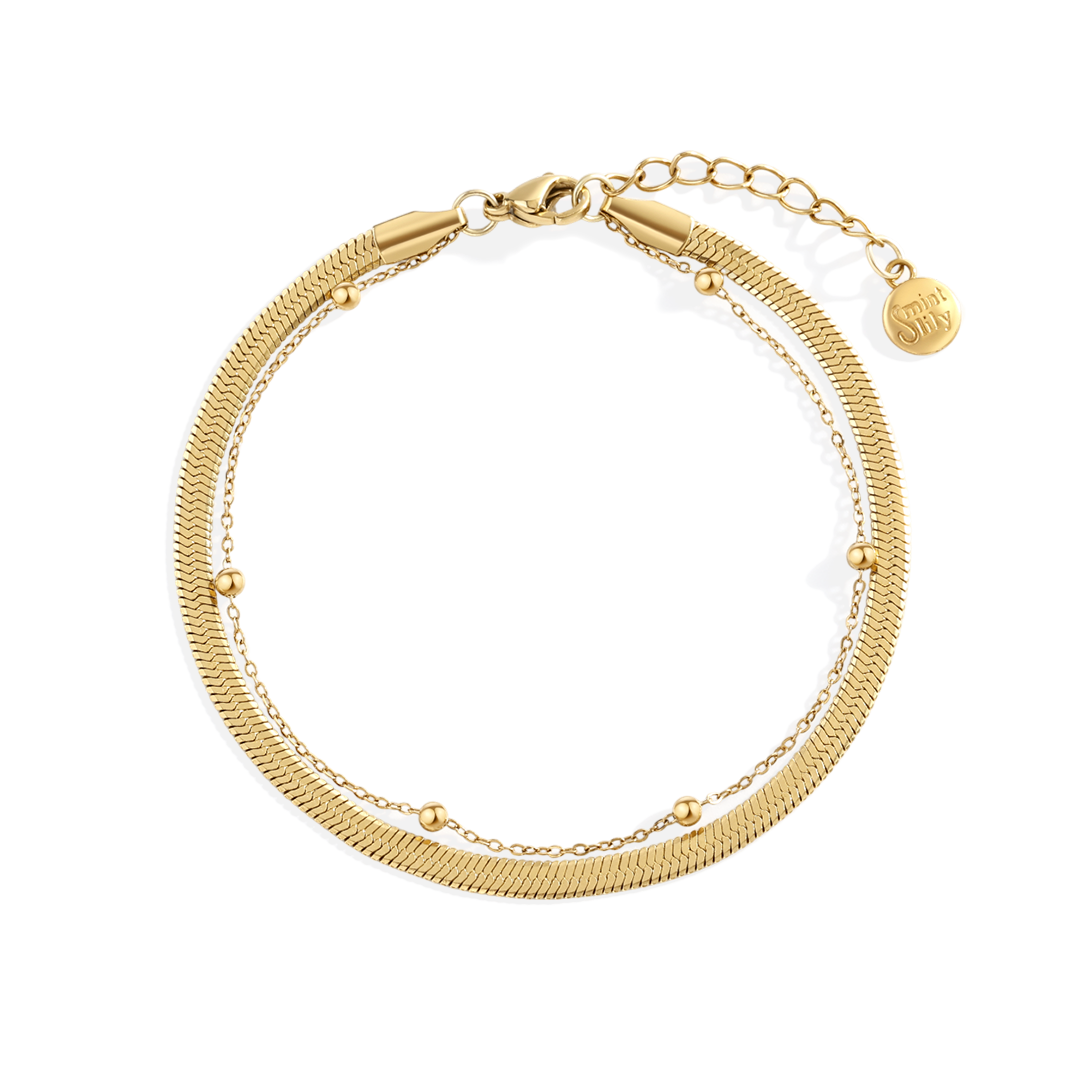 Everyday Stacked Bracelet in gold by Seeyoura