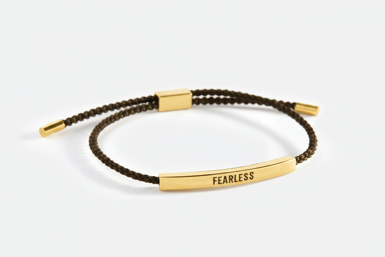 Fearless Inspire Bracelet in Midnight Black, gold by Seeyoura