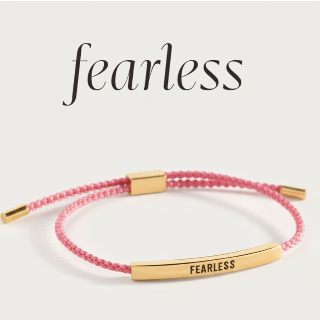 Fearless Inspire Bracelet in Pink, gold by Seeyoura