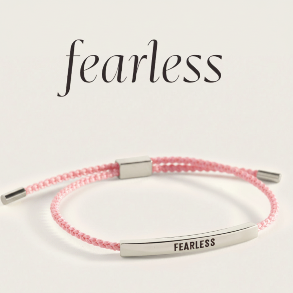 Fearless Inspire Bracelet in Pink, silver by Seeyoura