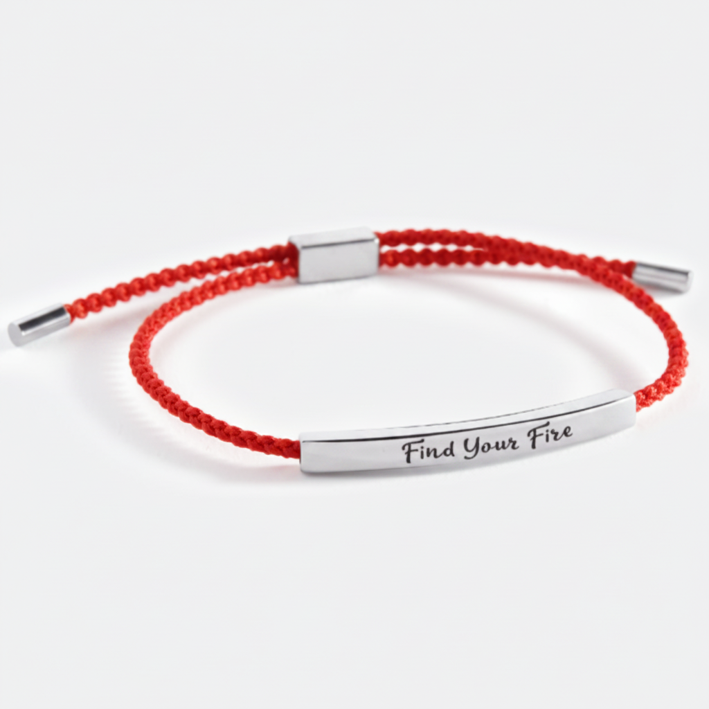 Find Your Fire Inspire Bracelet in Lucky Red, silver by Seeyoura