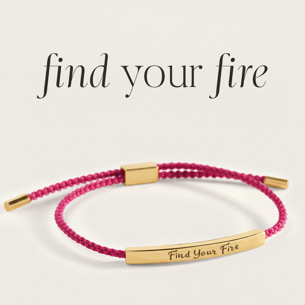 Find Your Fire Inspire Bracelet in Pink, gold by Seeyoura