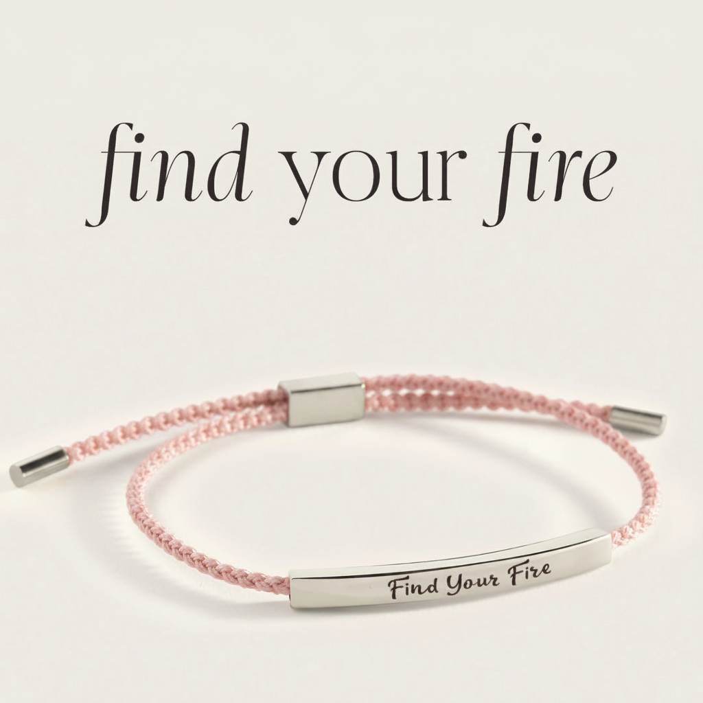 Find Your Fire Inspire Bracelet in Pink, silver by Seeyoura
