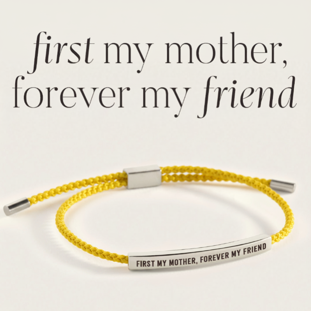 First My Mother, Forever My Friend Inspire Bracelet in Lemon Yellow, silver by Seeyoura