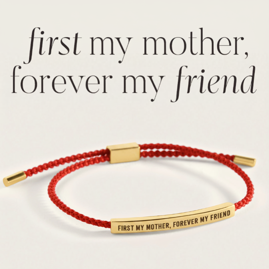 First My Mother, Forever My Friend Inspire Bracelet in Lucky Red, gold by Seeyoura