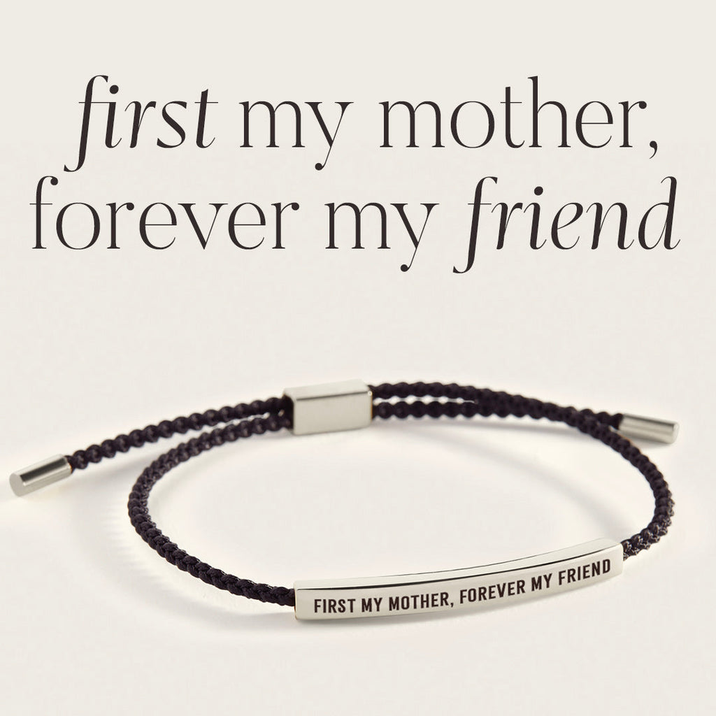 First My Mother, Forever My Friend Inspire Bracelet in Midnight Black, silver by Seeyoura