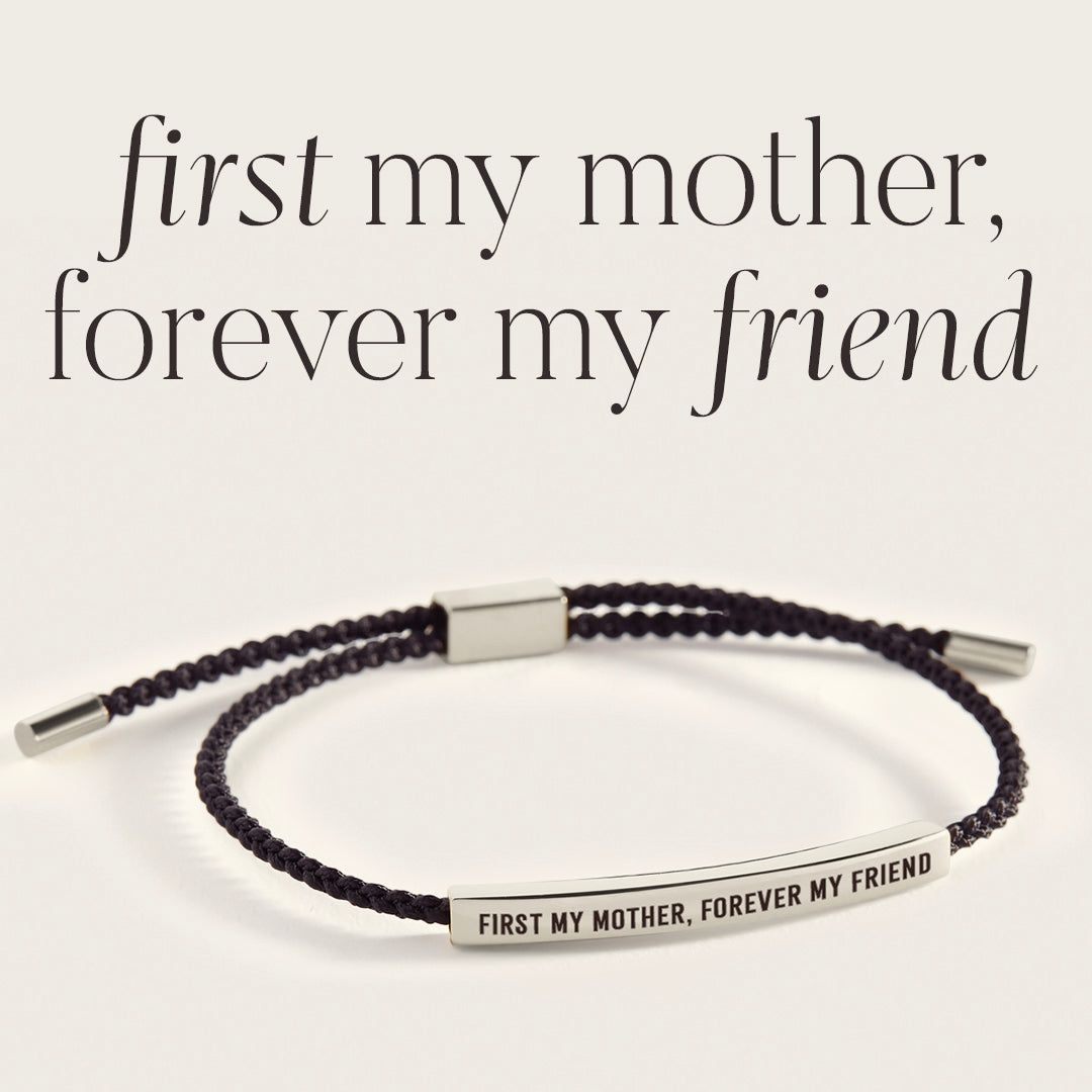 First My Mother, Forever My Friend Inspire Bracelet in Midnight Black, silver by Seeyoura