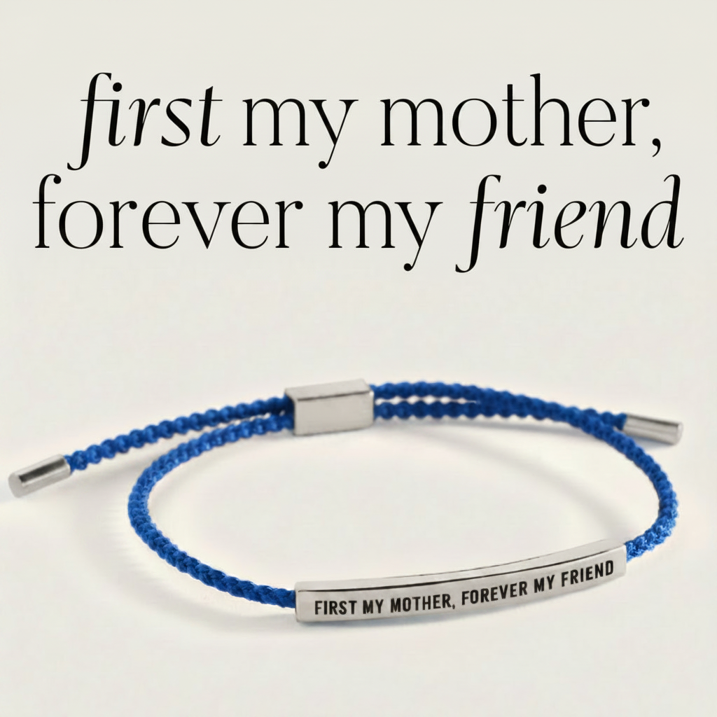 First My Mother, Forever My Friend Inspire Bracelet in Royal Blue, silver by Seeyoura