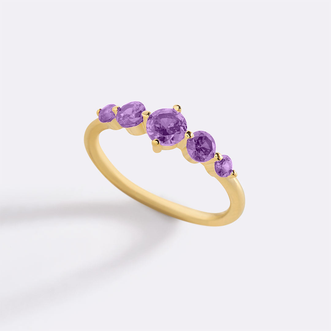 Five Stone Statement Birthstone Ring in alexandrite-june by Seeyoura