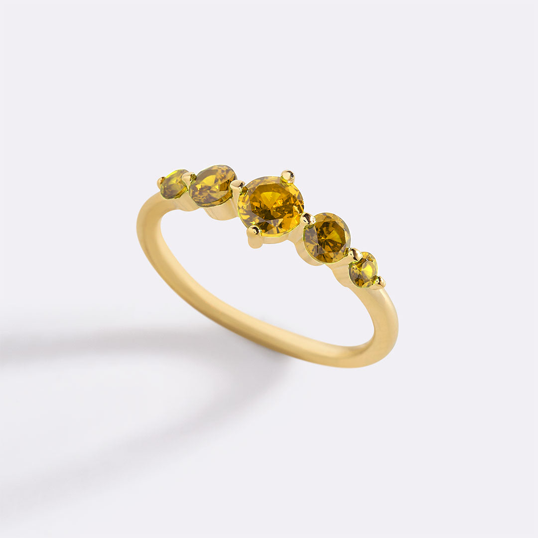 Five Stone Statement Birthstone Ring in november-citrine by Seeyoura