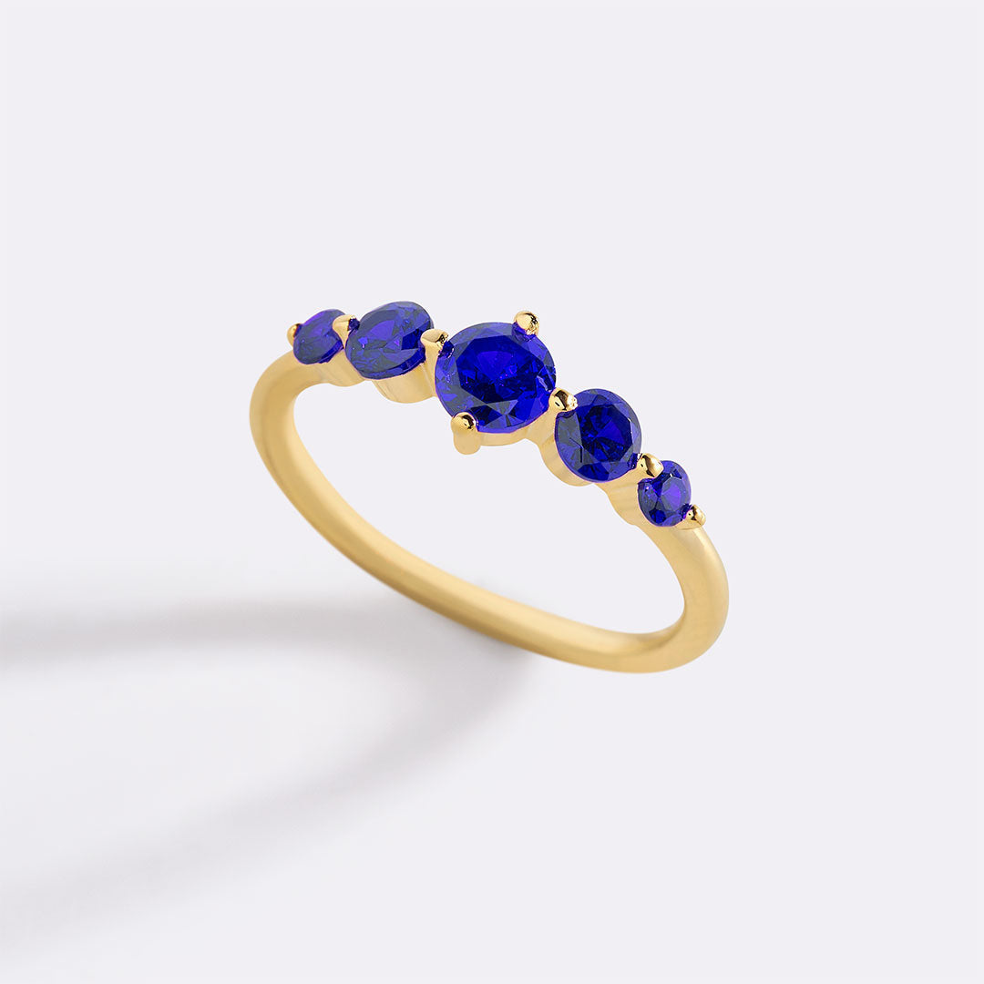 Five Stone Statement Birthstone Ring in sapphire-september by Seeyoura