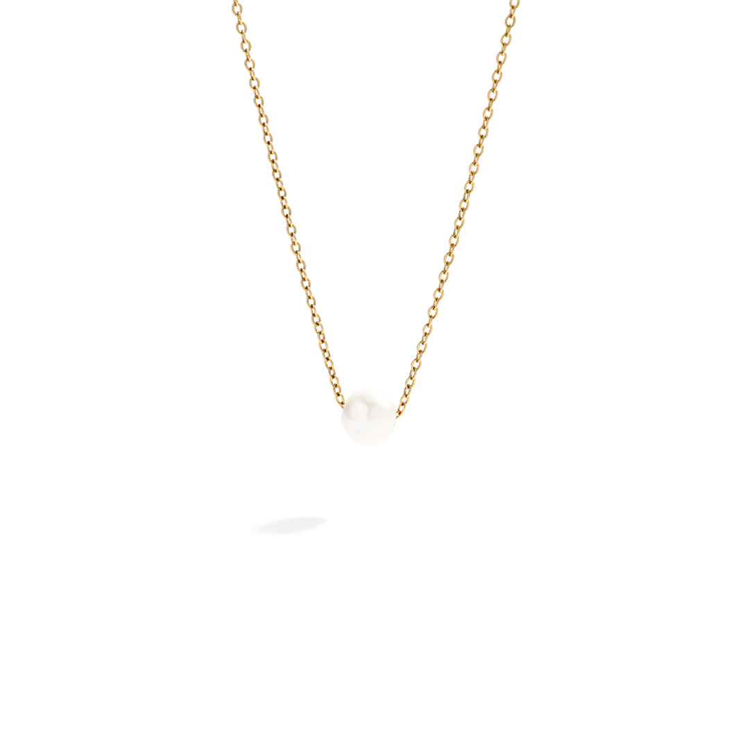 Floating Pearl Necklace in gold by Seeyoura
