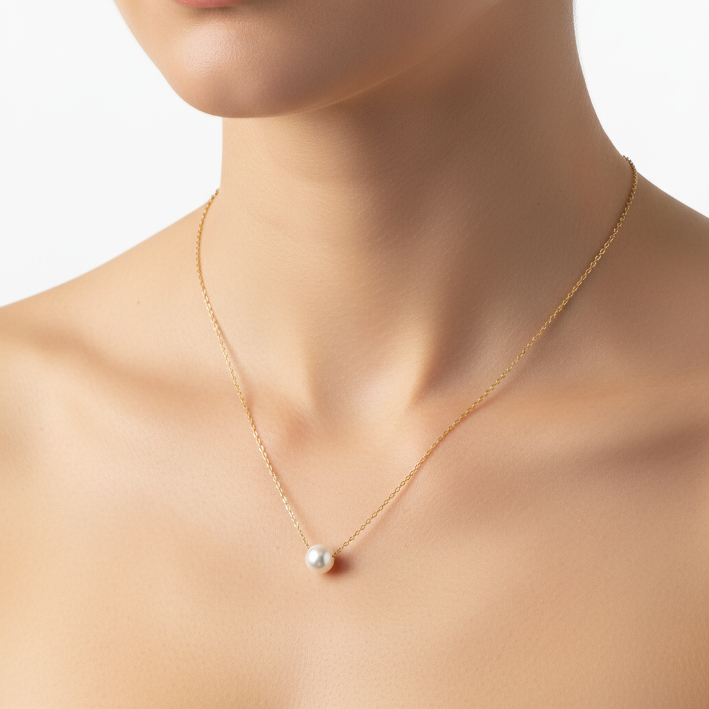 Floating Pearl Necklace by Seeyoura
