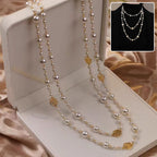 Floral Pearl Layered Necklace by Seeyoura