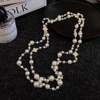 Floral Pearl Layered Necklace by Seeyoura