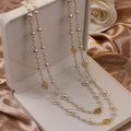 Floral Pearl Layered Necklace in rose, 1PCS by Seeyoura