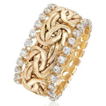 Floral Wide Band Ring in Gold, 1PCS by Seeyoura