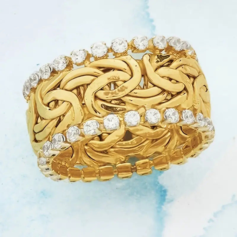 Floral Wide Band Ring by Seeyoura