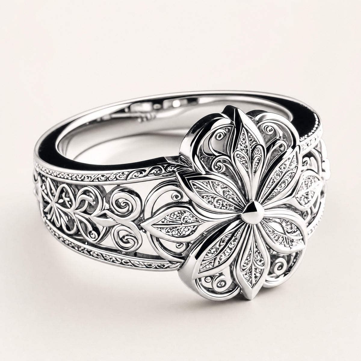 Flower Zirconia Ring — Silver by Seeyoura