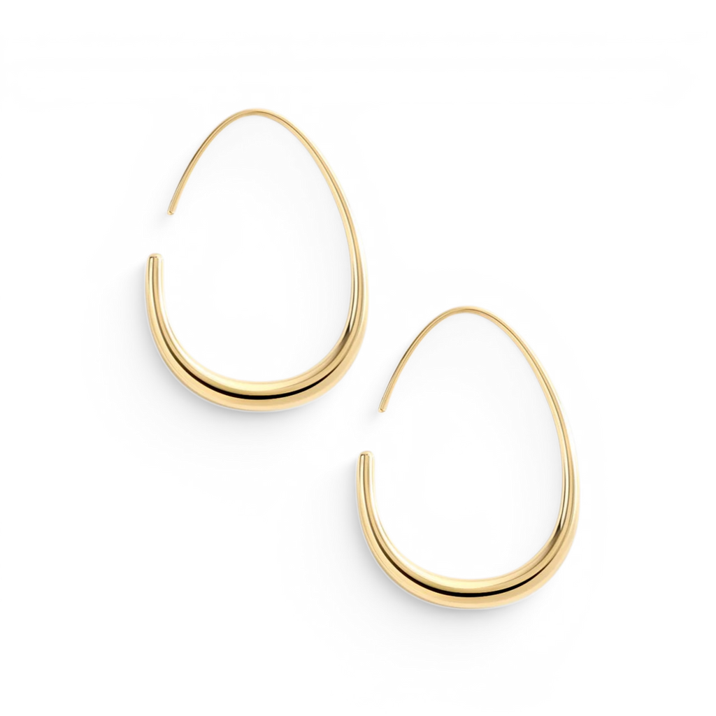 Fluid Hoop Earrings in Gold by Seeyoura
