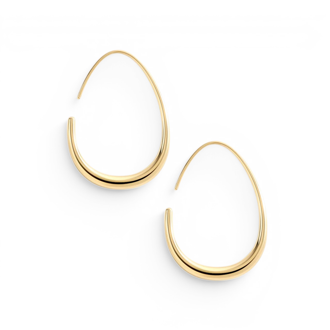 Fluid Hoop Earrings in Gold by Seeyoura