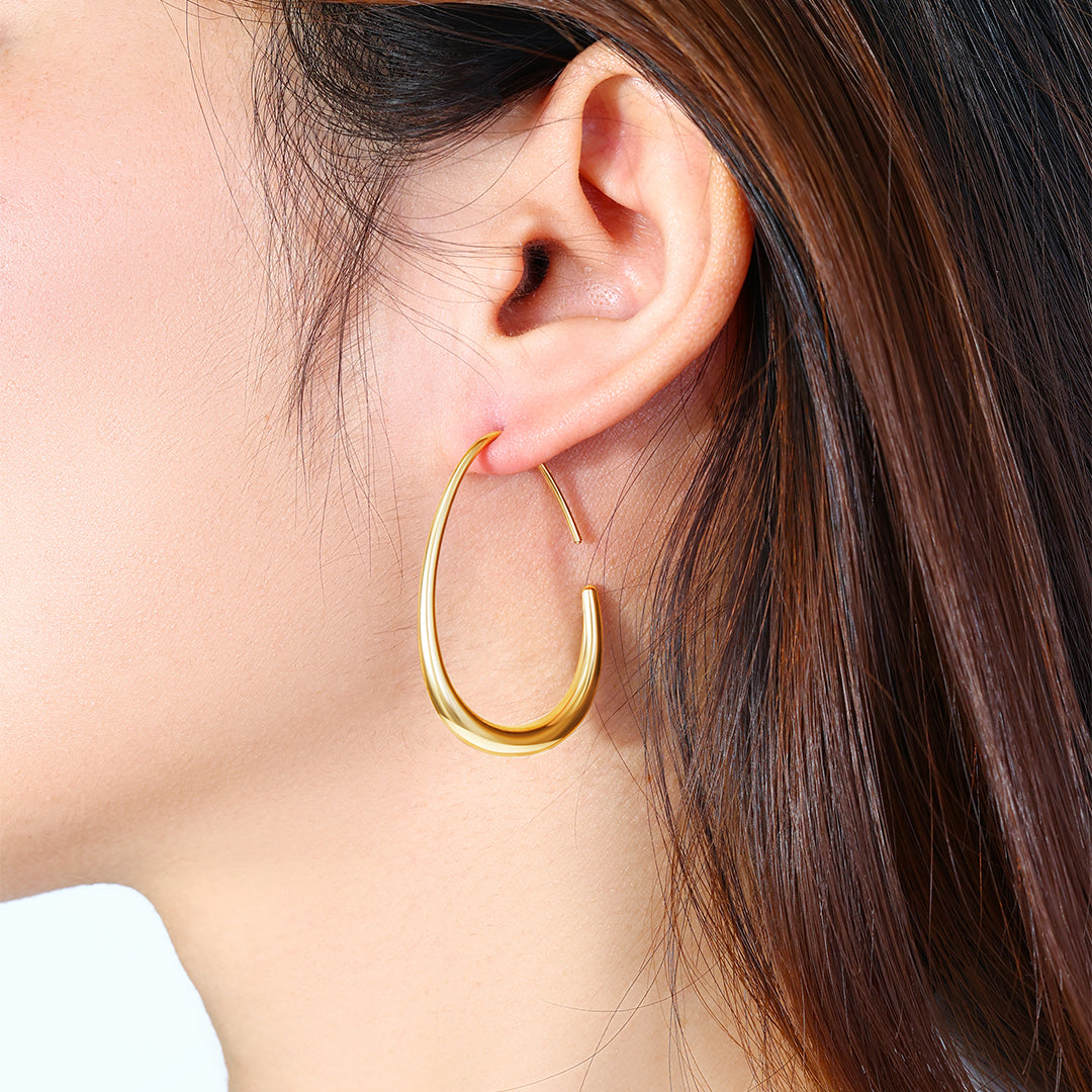 Fluid Hoop Earrings by Seeyoura