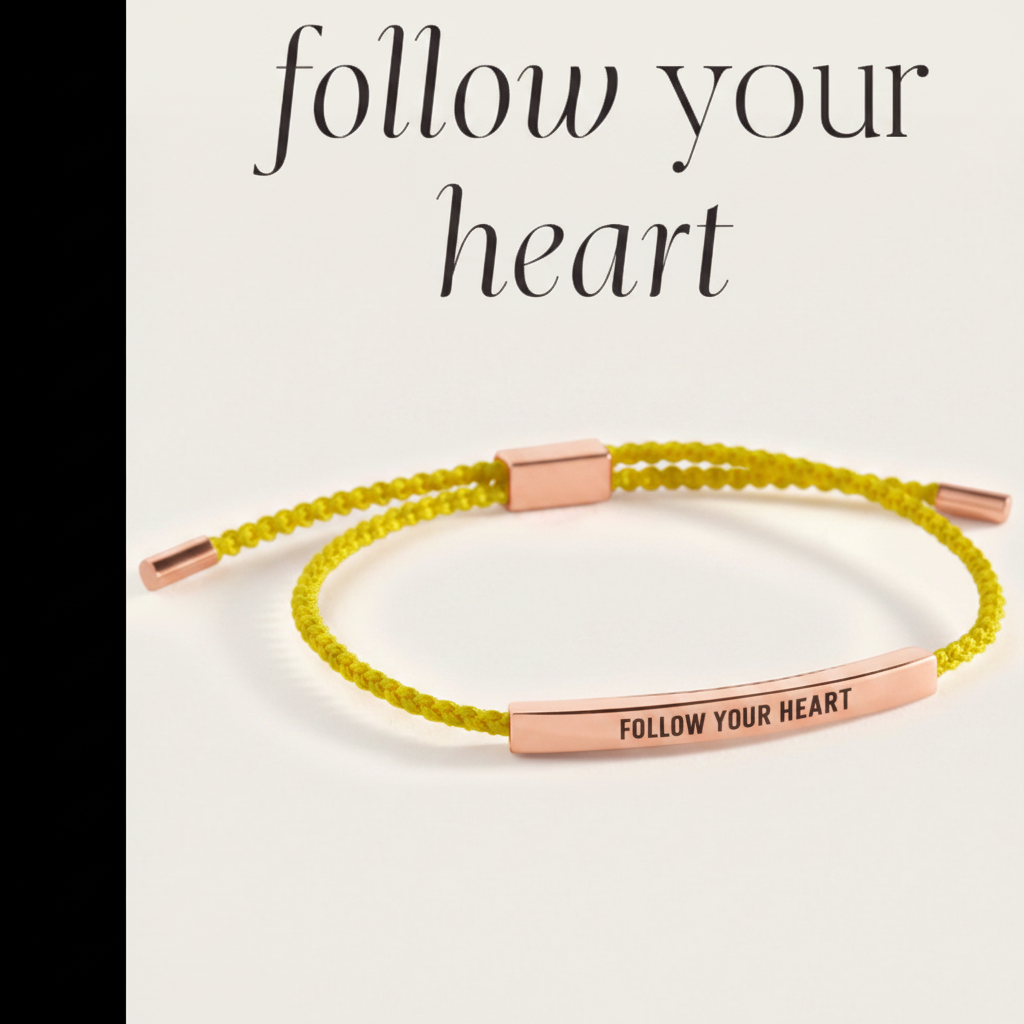 Follow Your Heart Inspire Bracelet in Lemon Yellow, silver by Seeyoura