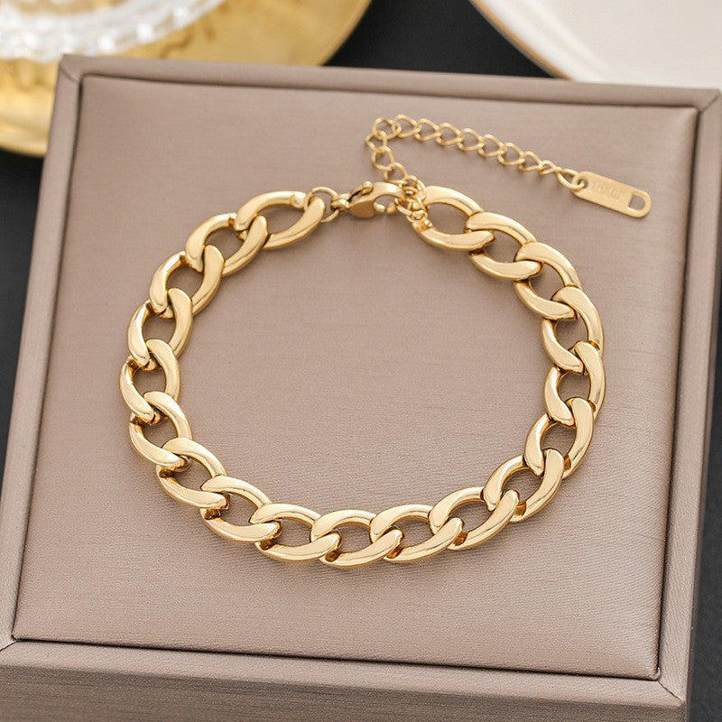 Geometric Chain Bracelet in gold by Seeyoura