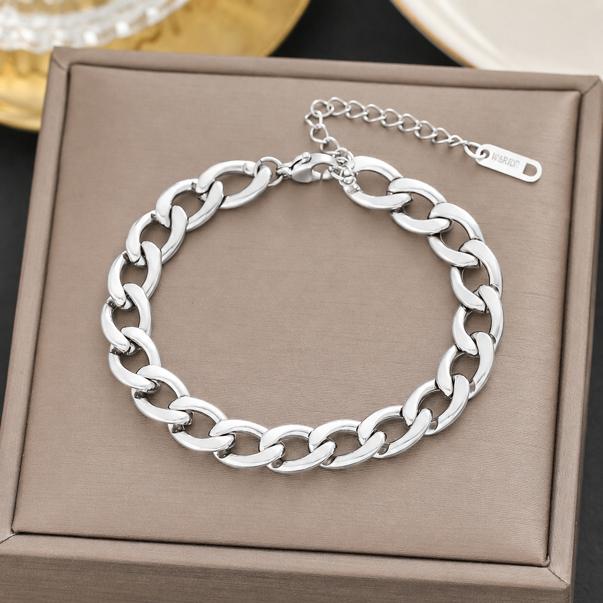 Geometric Chain Bracelet in silver by Seeyoura