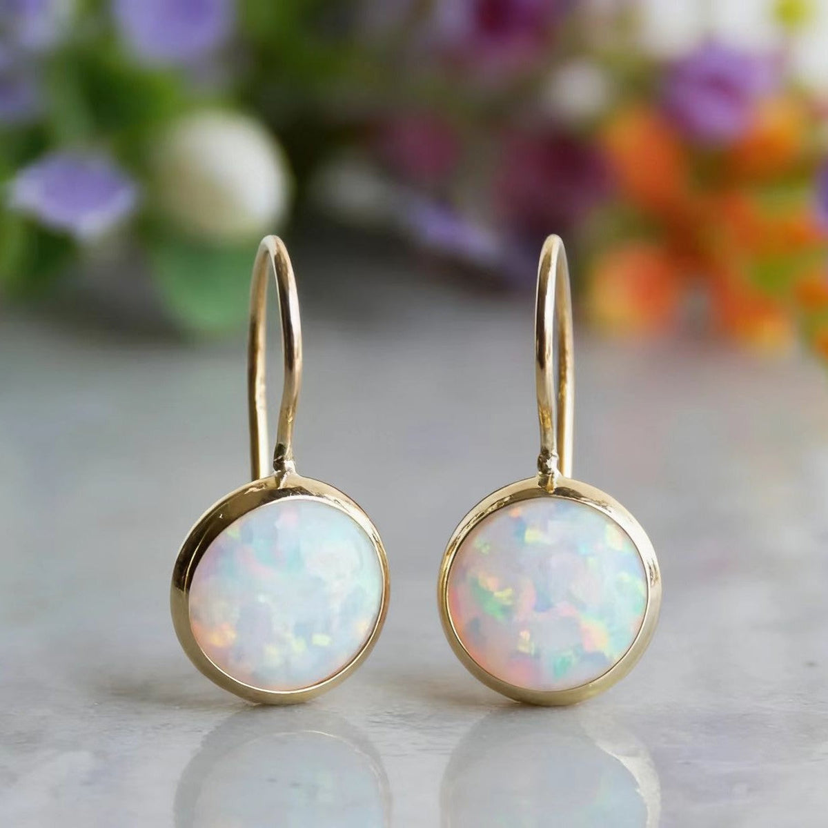 Geometric Gold Stud Earrings by Seeyoura