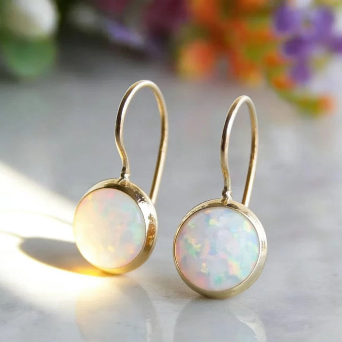 Geometric Gold Stud Earrings by Seeyoura